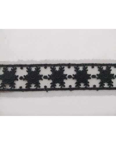Lace Partition Border in Tulle Dis. Flowers 3 cm high