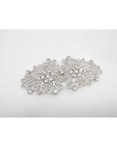 Gancho en Metal Trabajado con Strass 75x35 Mm.