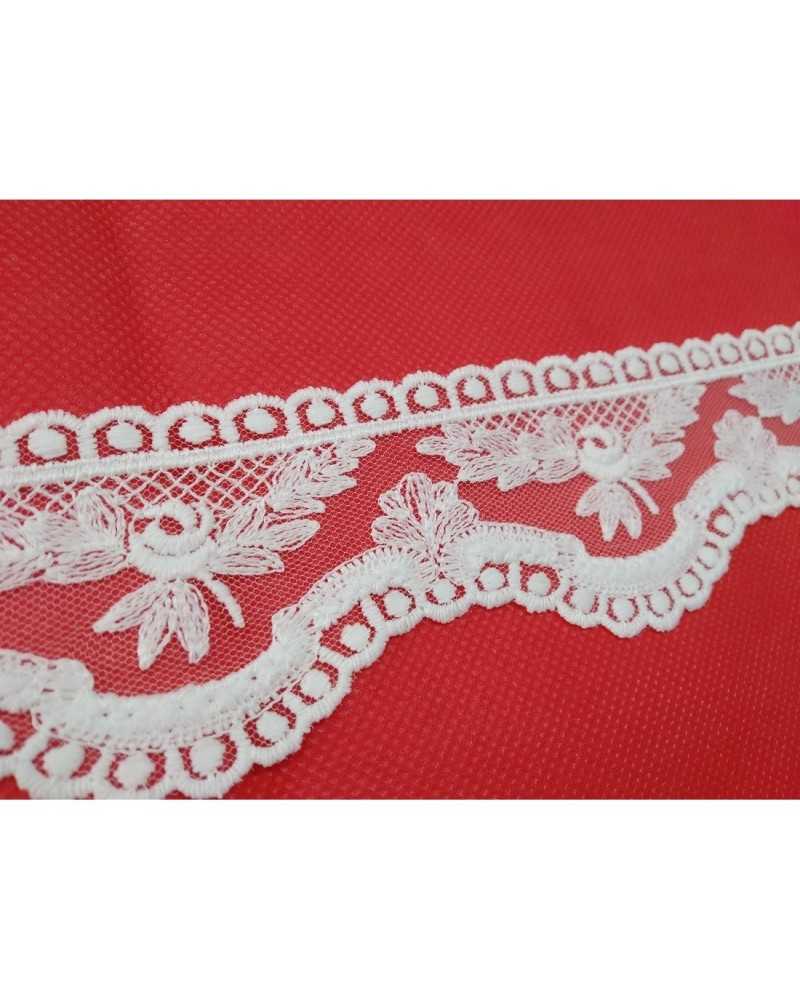 Lace Lace in Tulle Dis. Rose Scalloped 5.5 Cm High