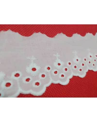 Trimmings White Sangallo Lace Scalloped Embroidery 5 cm high
