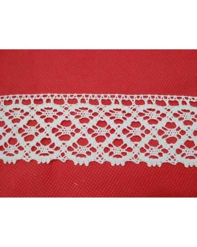 Pizzo Merletto in Cotone Smerlato Bianco Alto 5 Cm