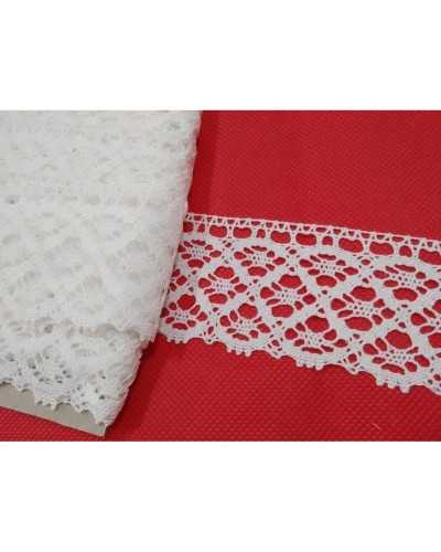 Dentelle Dentelle en Coton Festonné Blanc de 5 Cm de Haut