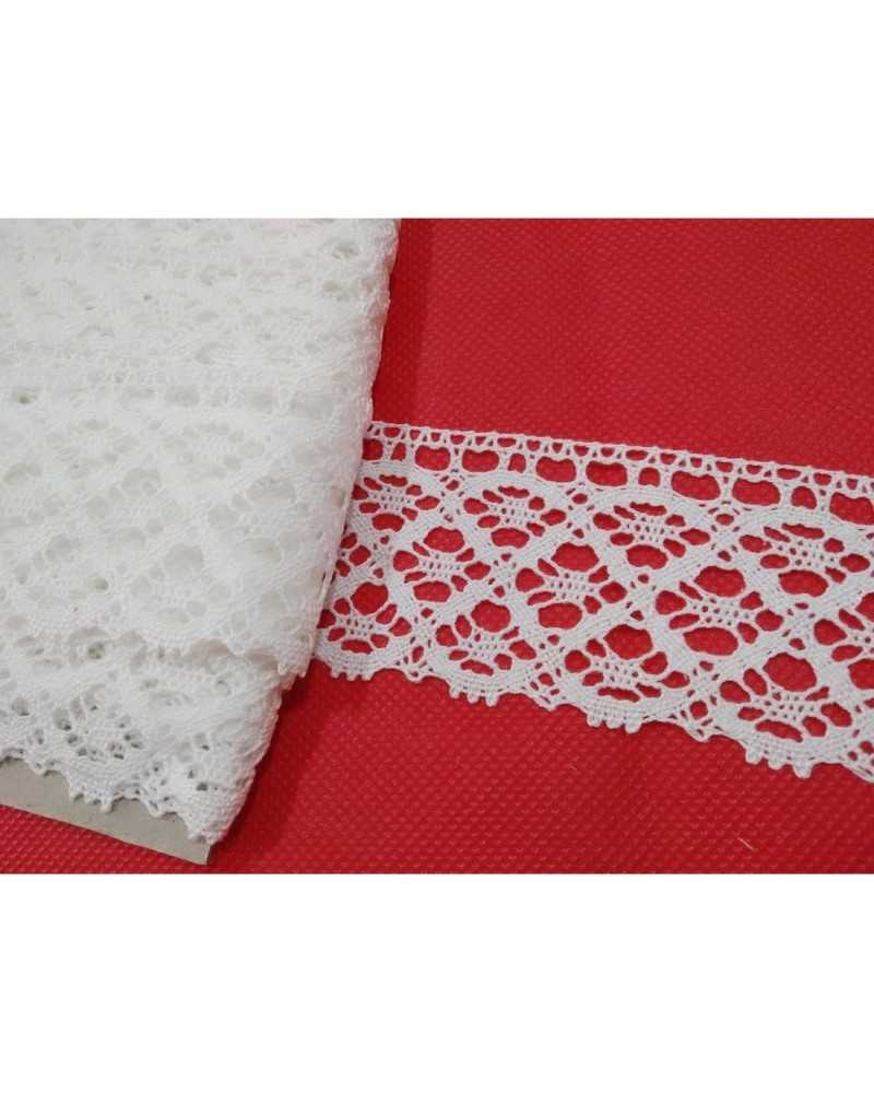 Lace Lace in White Scalloped Cotton 5 Cm High