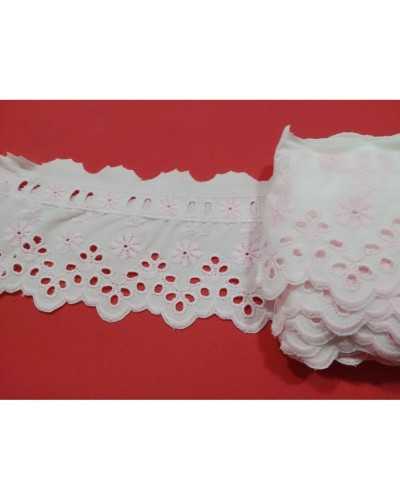 Trimmings Lace Sangallo Passanastro White Flower Embroidered High 8 Cm