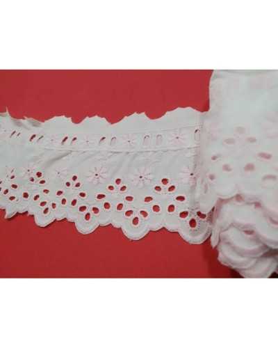 Trimmings Lace Sangallo Passanastro White Flower Embroidered High 8 Cm