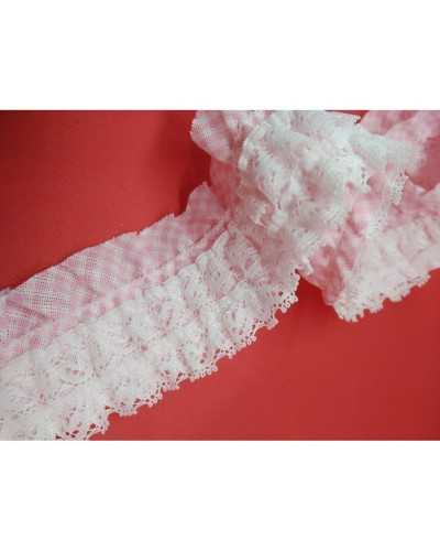 50 cm lange Posamentenrouches, elastische schottische Spitze, 4 cm hoch