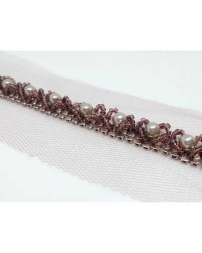 50 Cm Passamaneria Gioiello Rosa Cipolla Perlina Alta 15 Mm