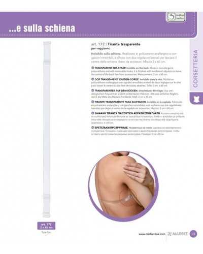 Transparent Bra Tie With Plastic Hooks 2x65 Cm