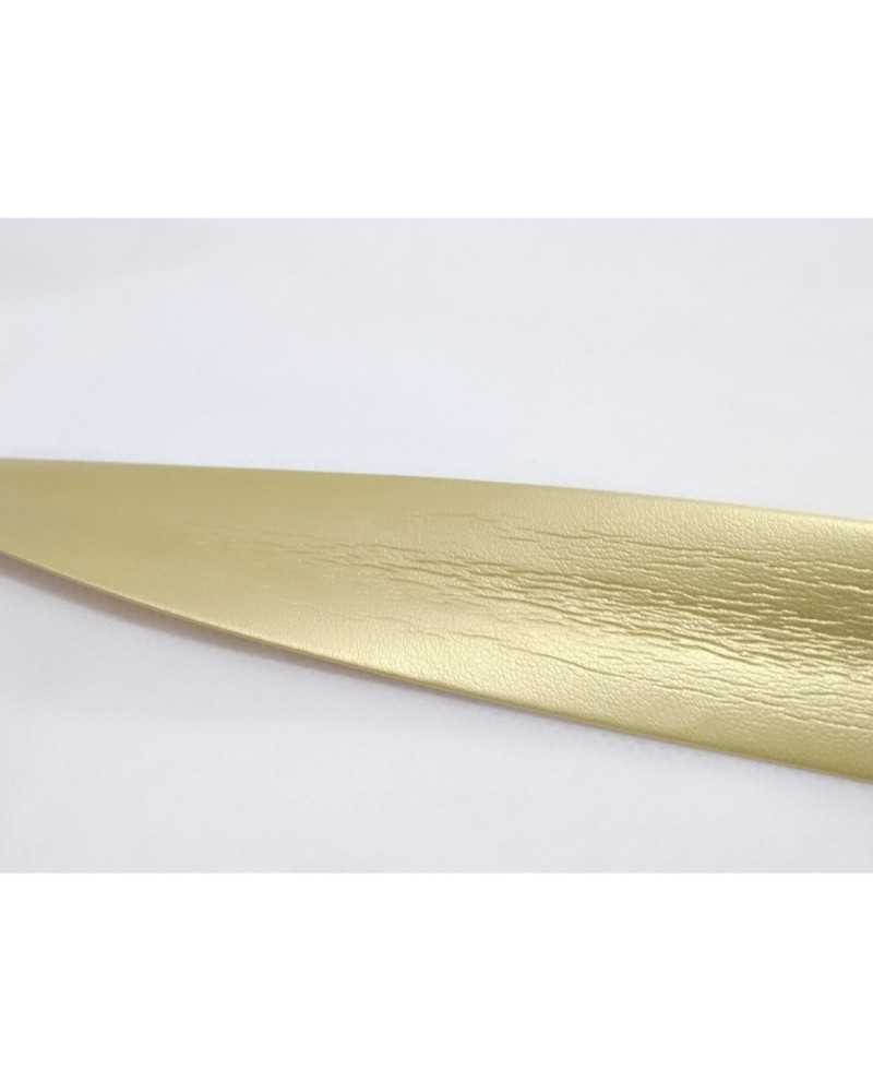 Bias Ribbon Faux Leather Silver or Gold Folded 25 Mm High