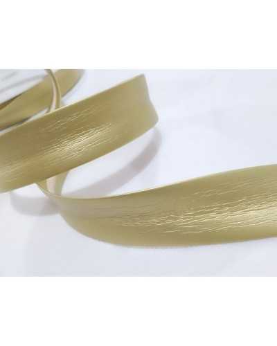 Bias Ribbon Faux Leather Silver or Gold Folded 25 Mm High