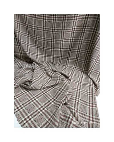 Tissu Ecossais En Crepon Viscose Froissé Haut 145 Cm