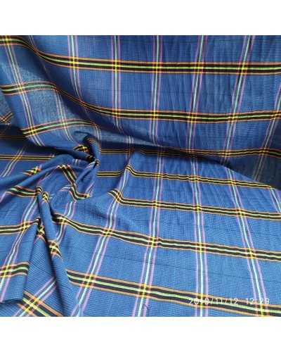 Schottischer Piqué-Stoff aus blauem Baumwollgarn, gefärbt, 150 cm hoch