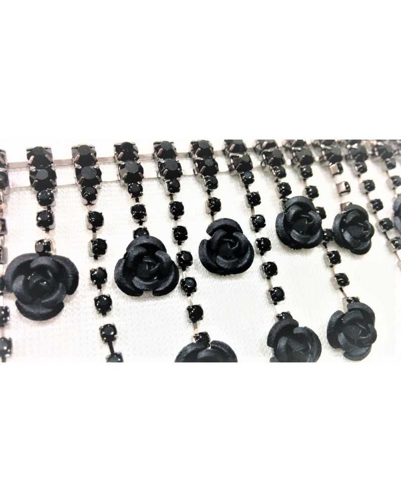 20 Cm Trimmings Fringe Jewel Rhinestone Rose Pendant 4 Cm High