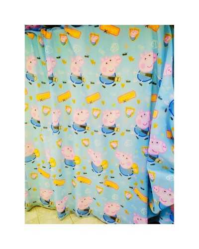 Peppa Pig Vorhangstoff Himmelblauer Hintergrund hoch 280 cm