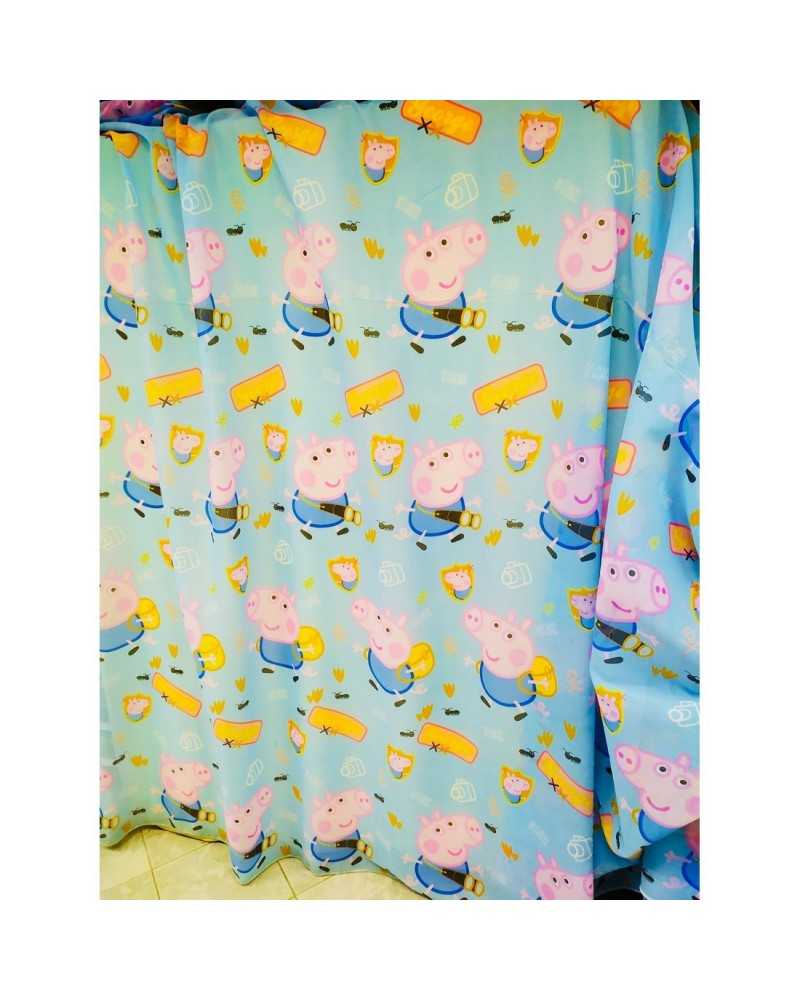 Peppa Pig Vorhangstoff Himmelblauer Hintergrund hoch 280 cm