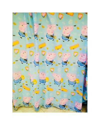 Peppa Pig Vorhangstoff Himmelblauer Hintergrund hoch 280 cm