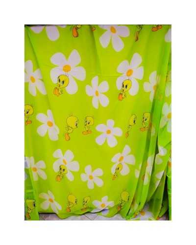 Tissu Rideau Voile Titi Avec Fleur Blanche Haut 280 cm