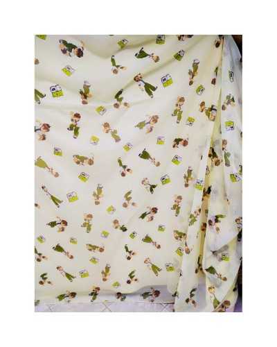 Ben Ten Veil Vorhangstoff, cremefarbener Hintergrund, hoch 280 cm