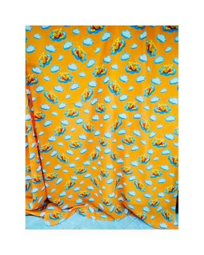 Tessuto Tenda Trama Misto Lino Winnie The Pooh Alta 280 Cm