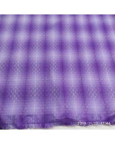 Tessuto Scozzese Trama Lilla Tinto In Filo Alto 155 Cm
