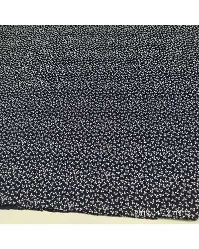 White and Blue Cherry Striped Fabric High 150 Cm