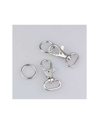 Carabiners Kit in Metal with Rings