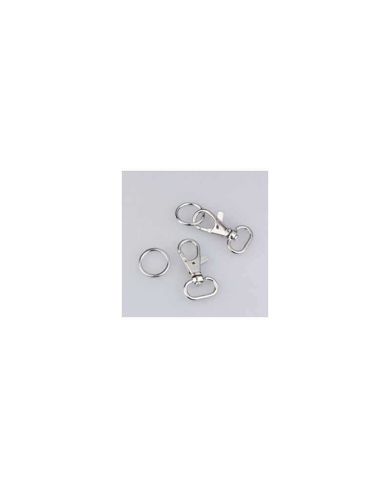 Karabiner-Set aus Metall mit Ringen