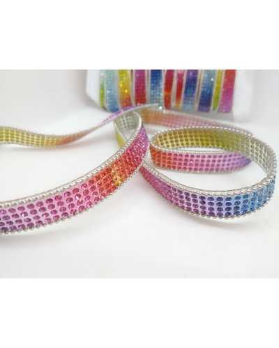 50 cm de passementerie thermocollante strass et perles de 1 cm de haut