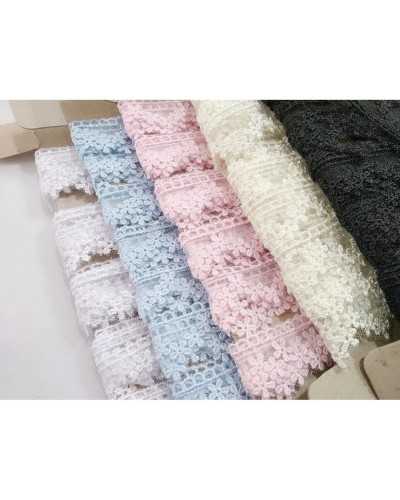 Trimmings Lace Tulle Embroidered Flower Triangle High 25 Mm