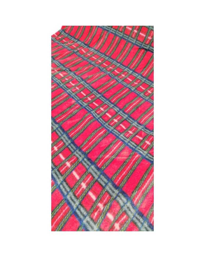 50 Cm Tela Pelo Escocés Tartán Fondo Rojo 150 Cm Alto