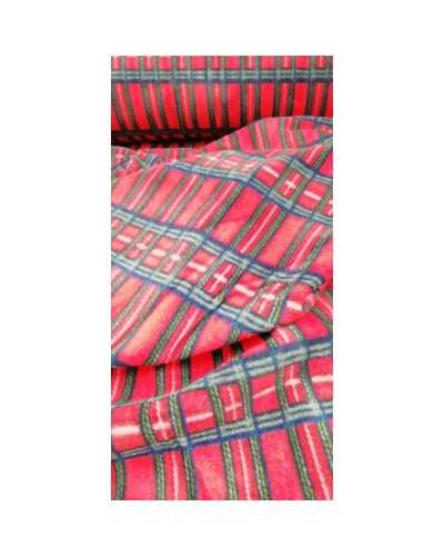 50 Cm Tissu Velours Ecossais Tartan Fond Rouge 150 Cm De Haut