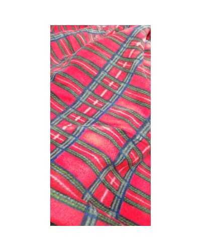 50 Cm Tela Pelo Escocés Tartán Fondo Rojo 150 Cm Alto