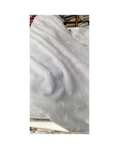 50 cm weicher Florstoff Antipilling hellgrau Mond Sterne hoch 150 cm