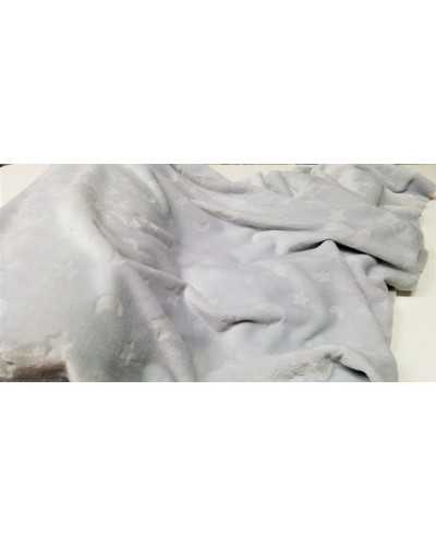 50 Cm Tejido Pelo Suave Antipilling Gris Claro Luna Estrellas Alto 150 cm