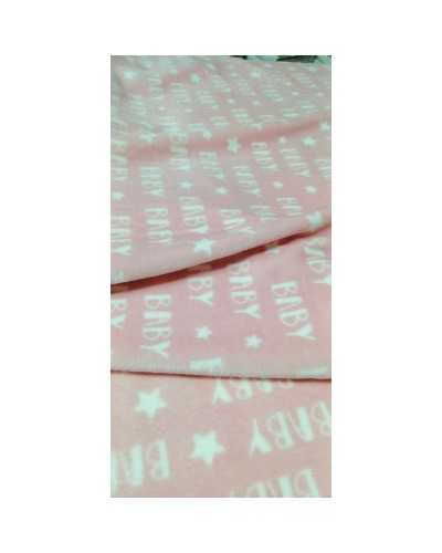 50 cm Florstoff, weich, Antipilling, rosa Sternchen-Schriftzug, Babyhöhe 150 cm