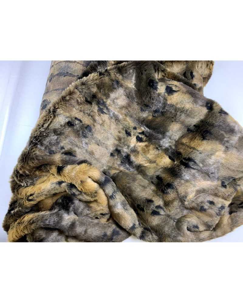 50 cm ökologischer Pelzstoff mit gepunkteter horizontaler Linie, 150 cm hoch