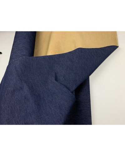 Tissu Jean 50 Cm Couplé Fourrure Beige 150 Cm De Haut