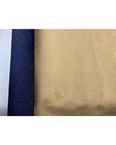 50 Cm Tessuto Jeans Accoppiato Pelliccia Beige Alto 150 Cm