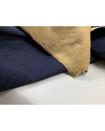 50 Cm Tessuto Jeans Accoppiato Pelliccia Beige Alto 150 Cm