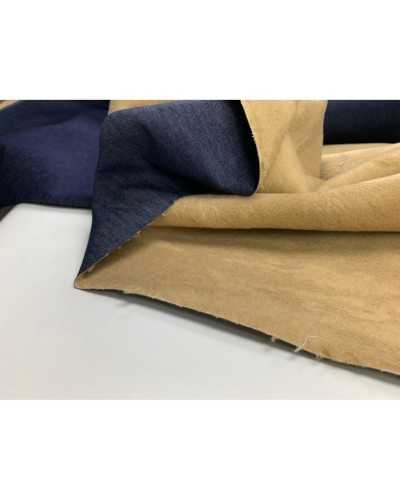 50 cm Jeansstoff, gekoppelt mit beigem Fell, 150 cm hoch