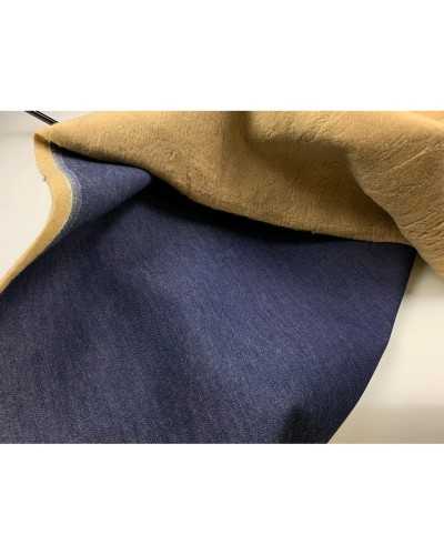 50 cm Jeansstoff, gekoppelt mit beigem Fell, 150 cm hoch