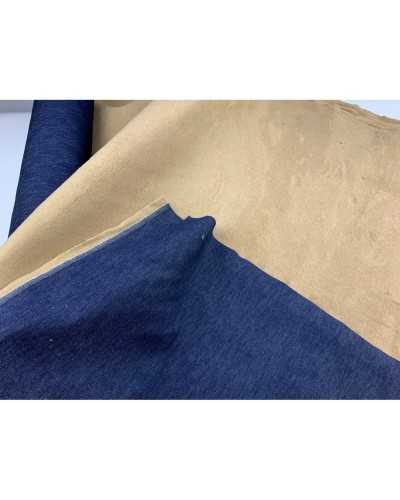 50 Cm Tessuto Jeans Accoppiato Pelliccia Beige Alto 150 Cm