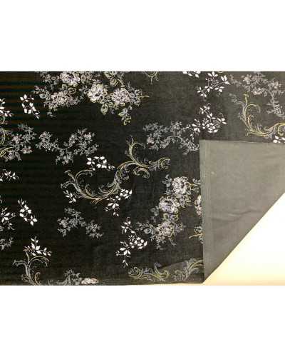 50 cm elastischer Samtstoff, Seidentyp, Blumendruck, 150 cm hoch