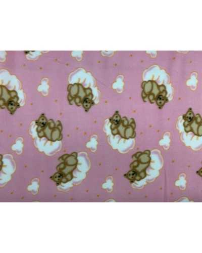 Tissu polaire teddy nuage imprimé anti-boulochage hauteur 150 cm