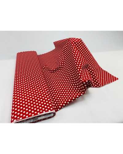 50 cm Baumwollstoff mit Punkten, 10 mm, weiß bedruckt, 1,50 m hoch