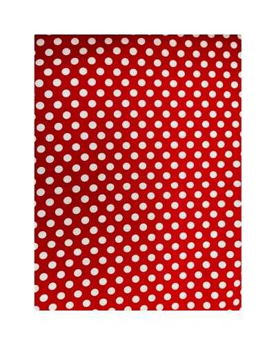 50 cm Baumwollstoff mit Punkten, 10 mm, weiß bedruckt, 1,50 m hoch