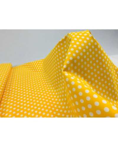 50 cm Baumwollstoff mit Punkten, 10 mm, weiß bedruckt, 1,50 m hoch