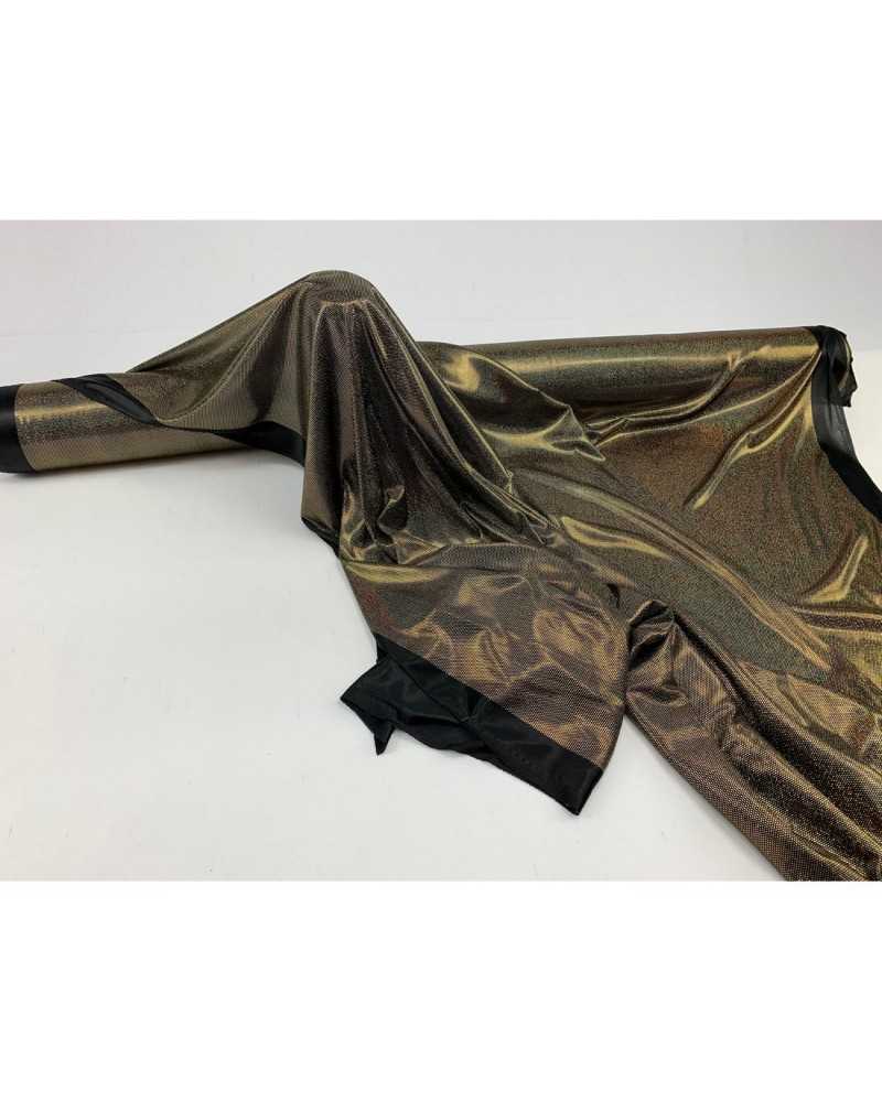 50 Cm Tessuto Lamè Stampato Paillettes Specchio Lurex Spalmato Semielastico Alta 1 Metro