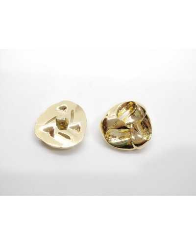 Gold Plaited Button Glossy Plastic Shank 25x27 Mm