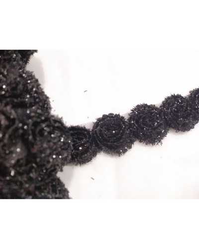 50 Cm Trimmings Rose Lurex Black Cuttable 3 Cm High